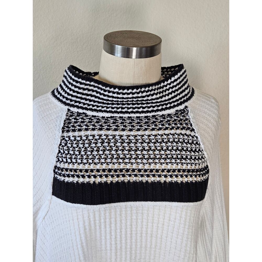 Free People Snow Day Open Knit Thermal Top, Size M - Picture 6 of 11